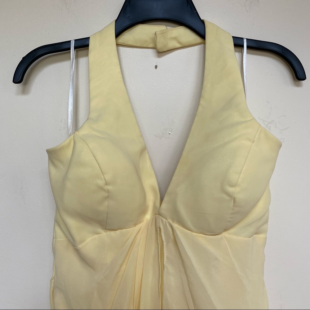 Yellow Halter Formal Dress
